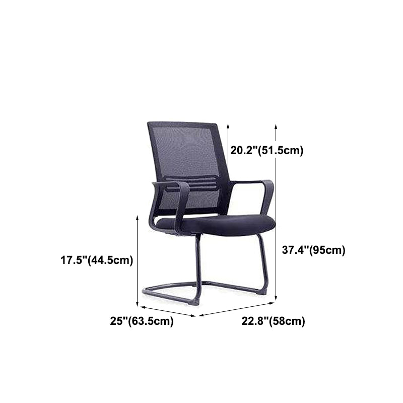 Mid Back Office Chair Fixed Arm Breathable Mesh Task Chair for Home and Office