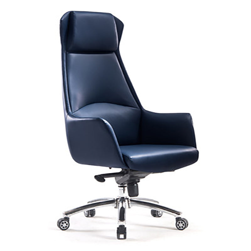 Leather Office Chair Fixed Arm Task Chair for Home and Office