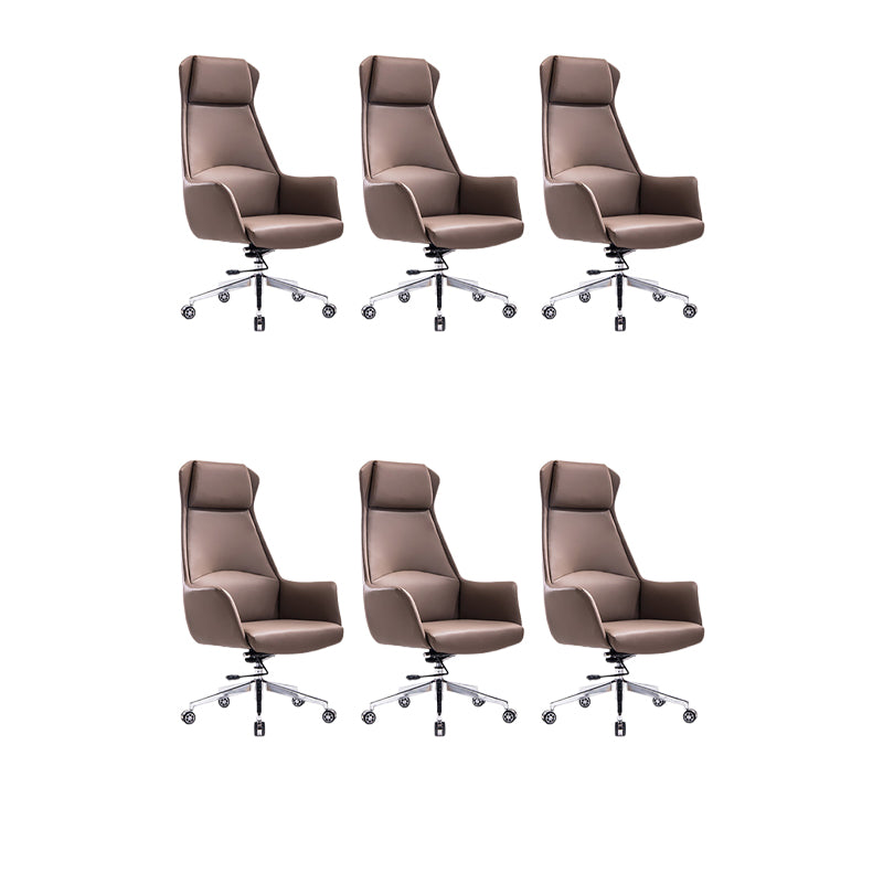 Leather Office Chair Fixed Arm Task Chair for Home and Office