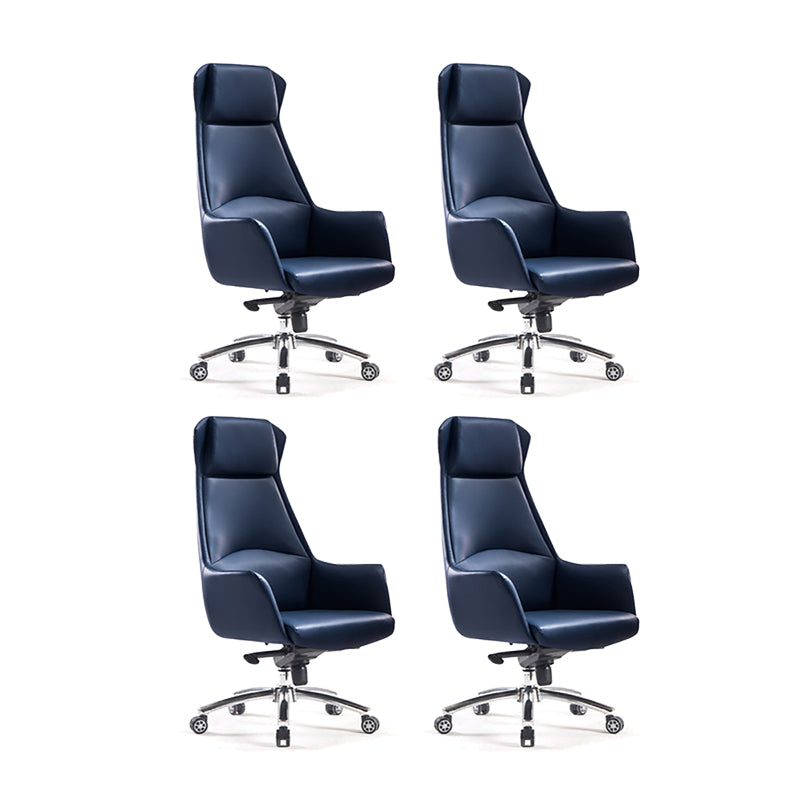 Leather Office Chair Fixed Arm Task Chair for Home and Office