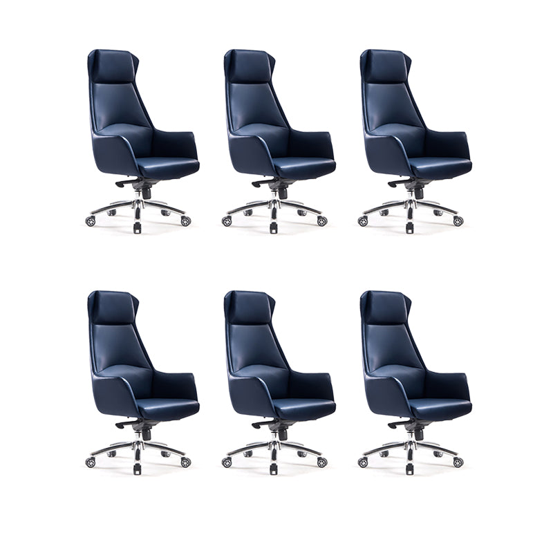 Leather Office Chair Fixed Arm Task Chair for Home and Office