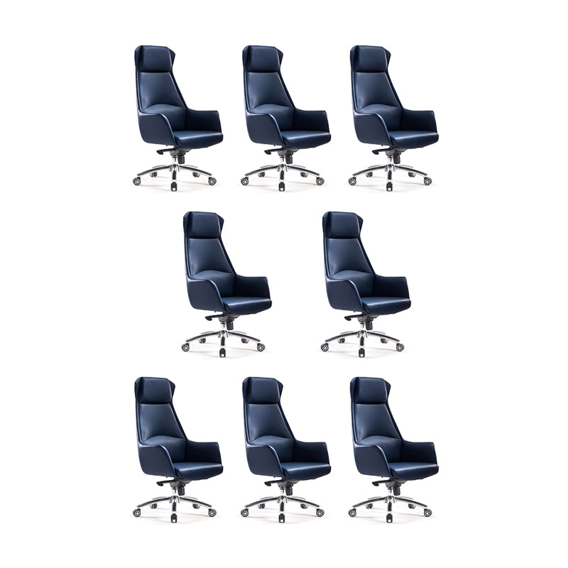 Leather Office Chair Fixed Arm Task Chair for Home and Office