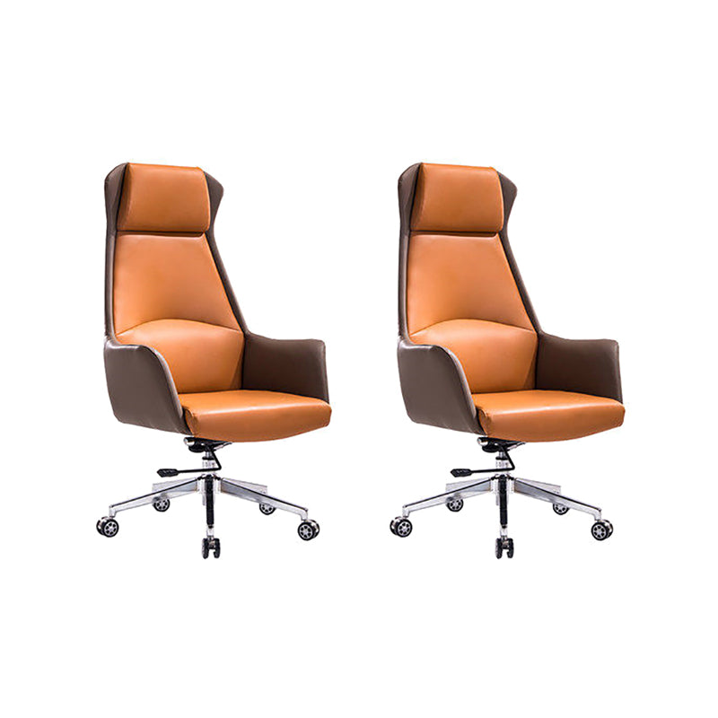 Leather Office Chair Fixed Arm Task Chair for Home and Office