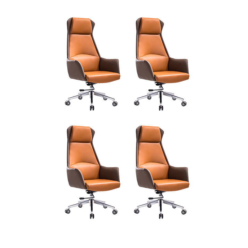 Leather Office Chair Fixed Arm Task Chair for Home and Office