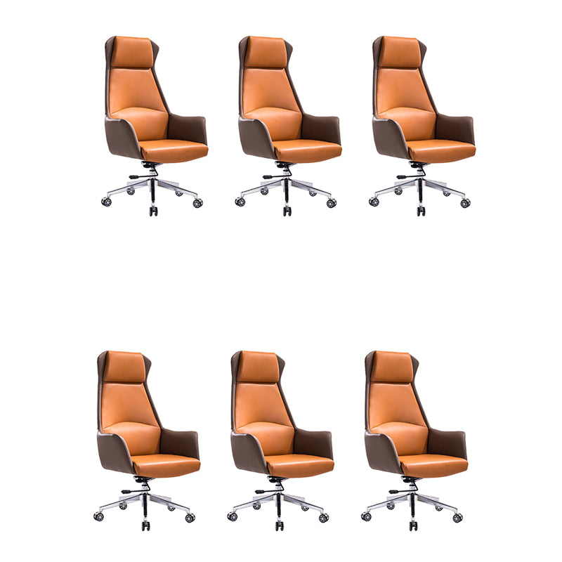 Leather Office Chair Fixed Arm Task Chair for Home and Office