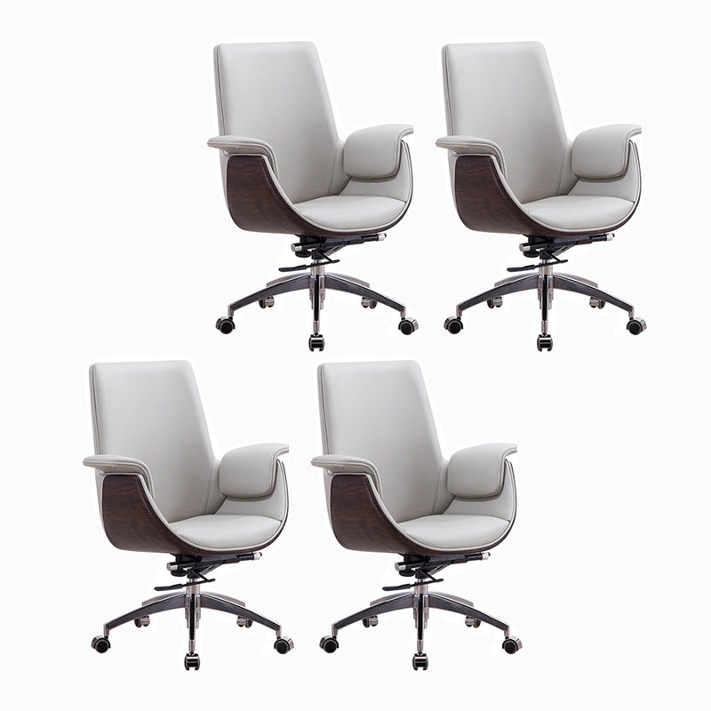 Metal Frame Office Chair Upholstered Arm High / Mid Back Task Chair with Wheels