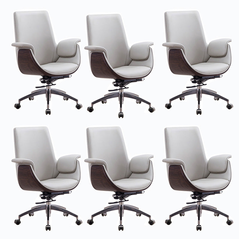 Metal Frame Office Chair Upholstered Arm High / Mid Back Task Chair with Wheels