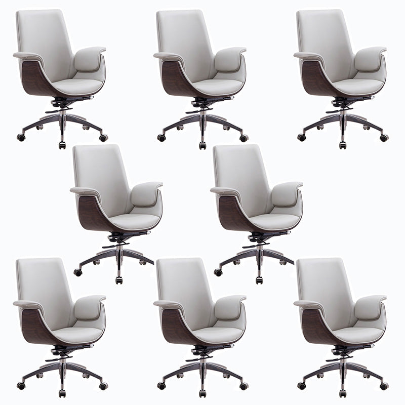 Metal Frame Office Chair Upholstered Arm High / Mid Back Task Chair with Wheels