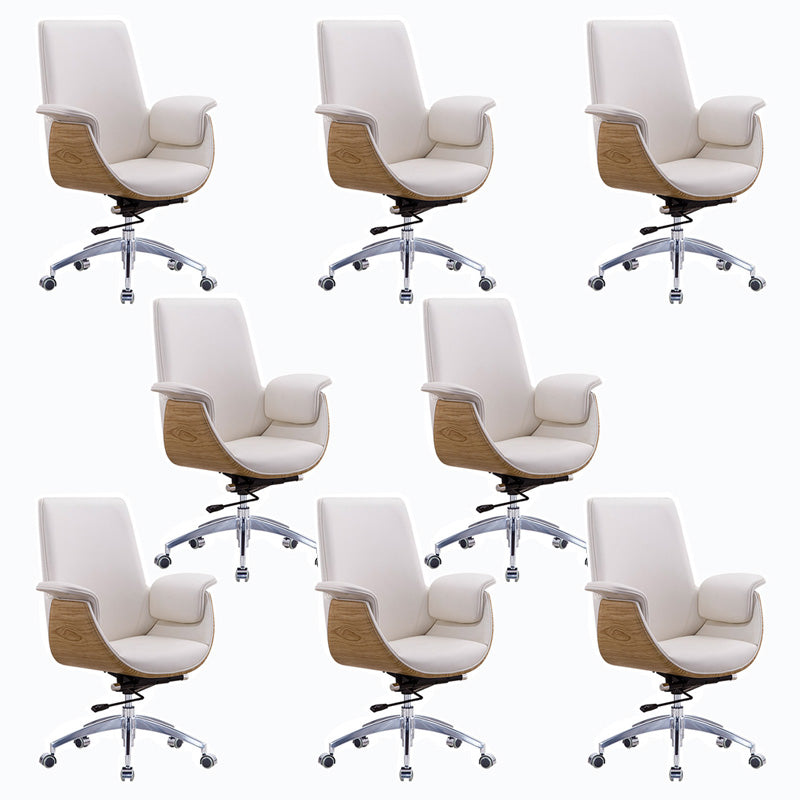 Metal Frame Office Chair Upholstered Arm High / Mid Back Task Chair with Wheels