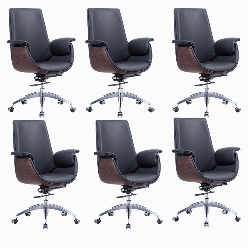 Metal Frame Office Chair Upholstered Arm High / Mid Back Task Chair with Wheels