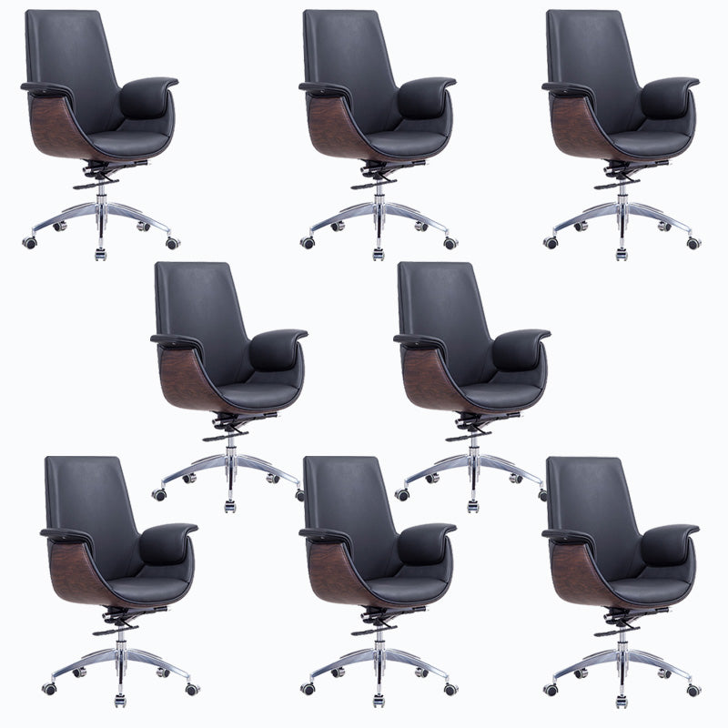 Metal Frame Office Chair Upholstered Arm High / Mid Back Task Chair with Wheels