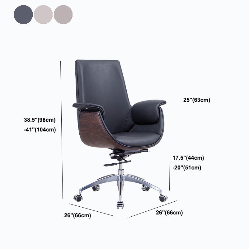 Metal Frame Office Chair Upholstered Arm High / Mid Back Task Chair with Wheels