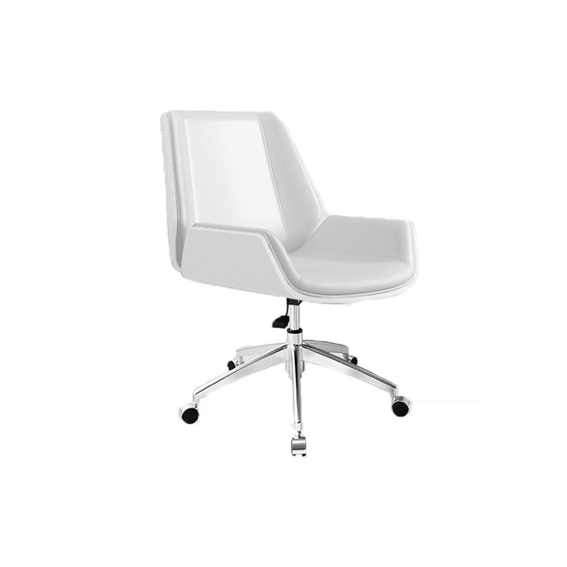 Low Back Office Chair Modern Metal Frame Leather Task Chair with Wheels