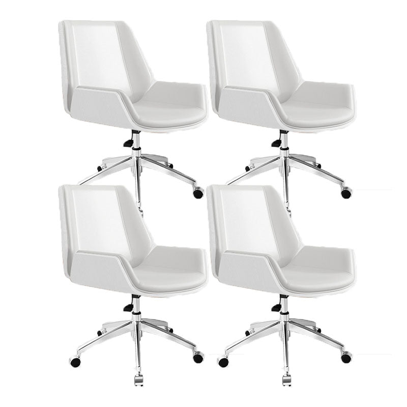 Low Back Office Chair Modern Metal Frame Leather Task Chair with Wheels