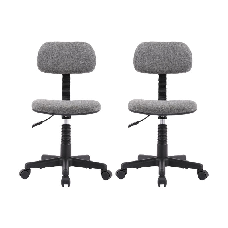 Armless Office Chair Rotatable Nylon Base Task Chair with Wheels