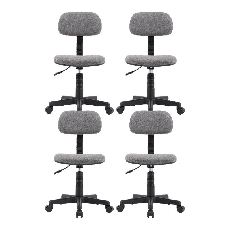 Armless Office Chair Rotatable Nylon Base Task Chair with Wheels