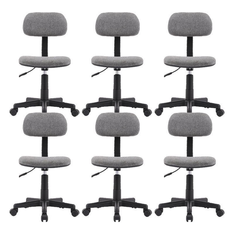 Armless Office Chair Rotatable Nylon Base Task Chair with Wheels