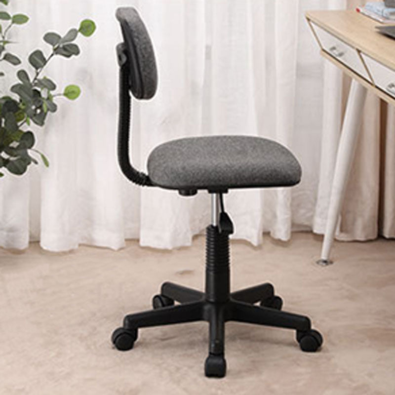 Armless Office Chair Rotatable Nylon Base Task Chair with Wheels