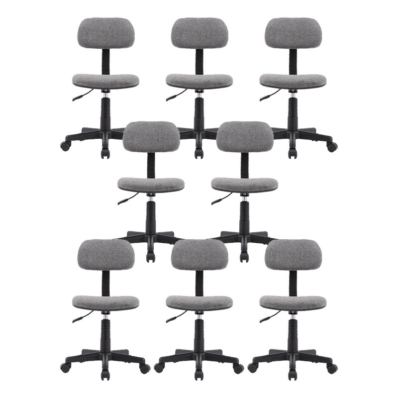 Armless Office Chair Rotatable Nylon Base Task Chair with Wheels