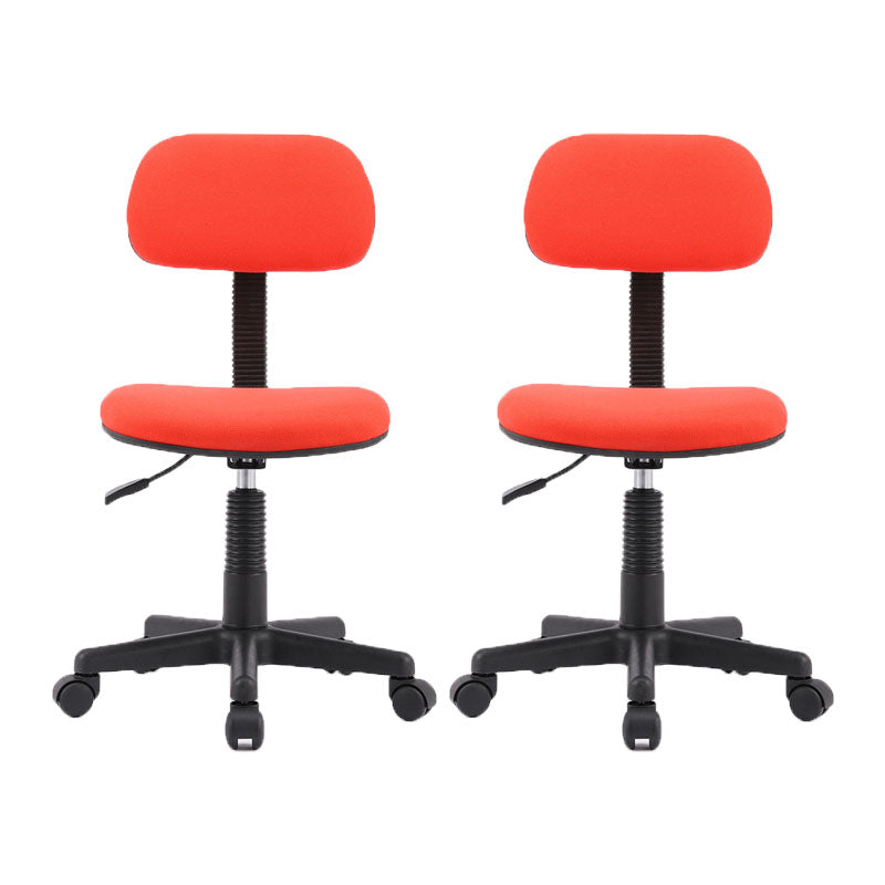 Armless Office Chair Rotatable Nylon Base Task Chair with Wheels