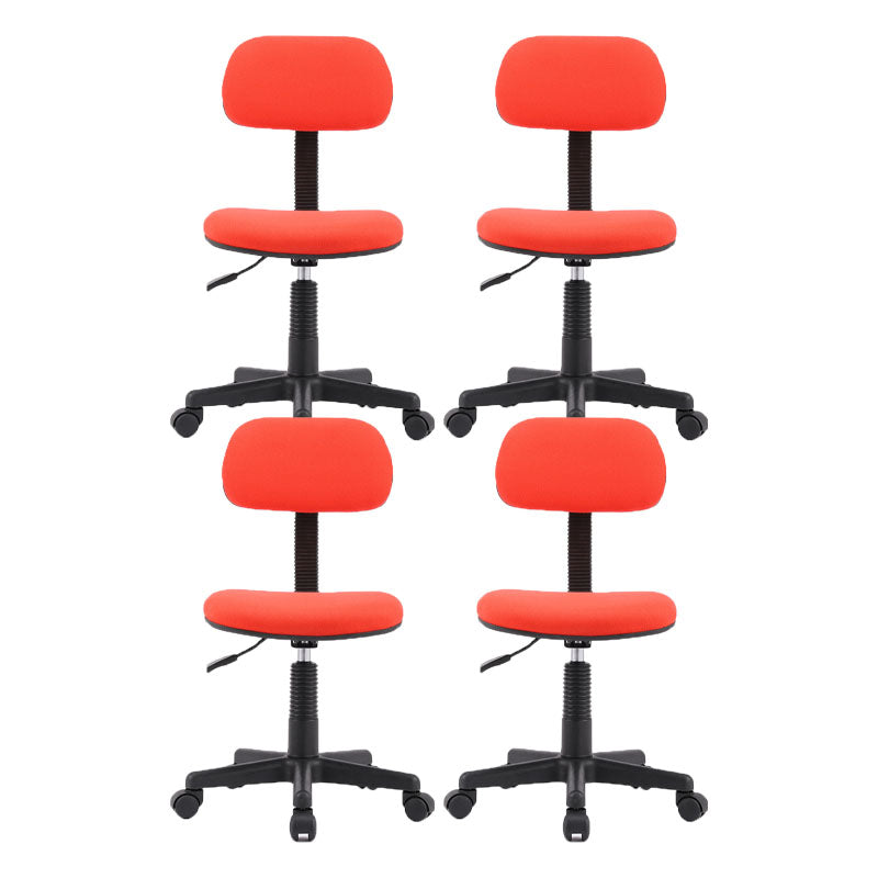 Armless Office Chair Rotatable Nylon Base Task Chair with Wheels