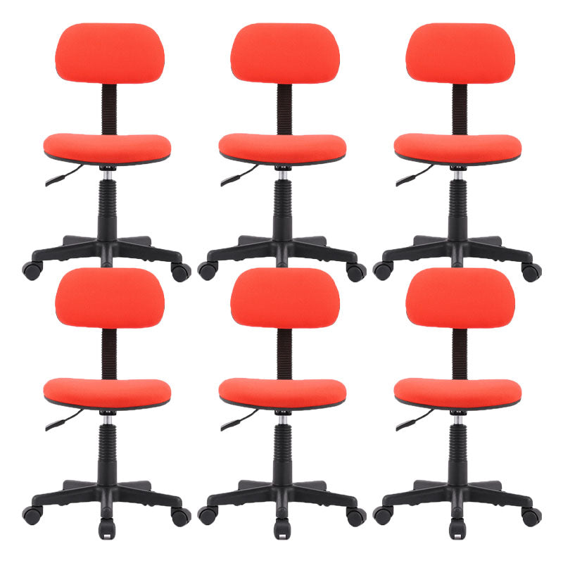 Armless Office Chair Rotatable Nylon Base Task Chair with Wheels