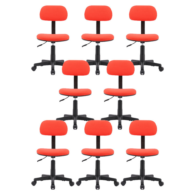 Armless Office Chair Rotatable Nylon Base Task Chair with Wheels