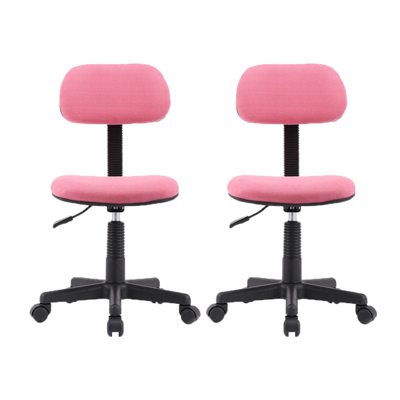 Armless Office Chair Rotatable Nylon Base Task Chair with Wheels