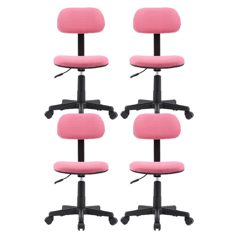 Armless Office Chair Rotatable Nylon Base Task Chair with Wheels