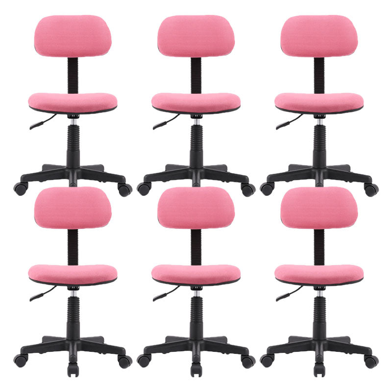 Armless Office Chair Rotatable Nylon Base Task Chair with Wheels