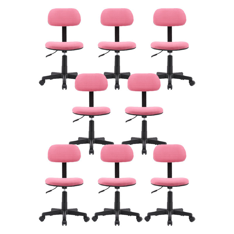 Armless Office Chair Rotatable Nylon Base Task Chair with Wheels