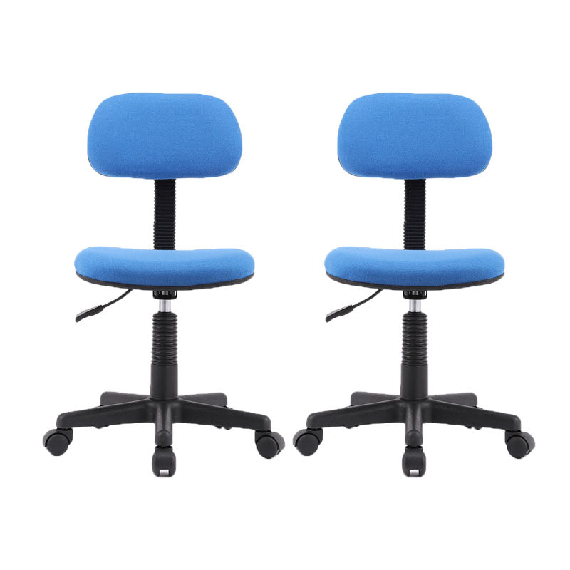 Armless Office Chair Rotatable Nylon Base Task Chair with Wheels