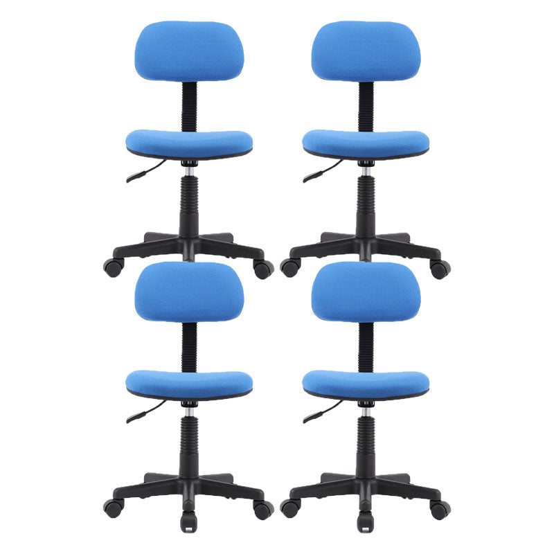 Armless Office Chair Rotatable Nylon Base Task Chair with Wheels