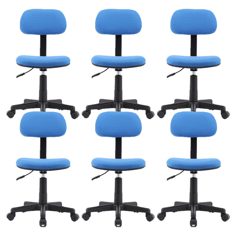 Armless Office Chair Rotatable Nylon Base Task Chair with Wheels