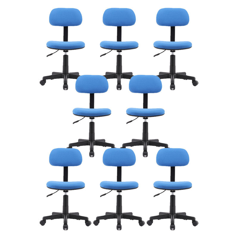 Armless Office Chair Rotatable Nylon Base Task Chair with Wheels