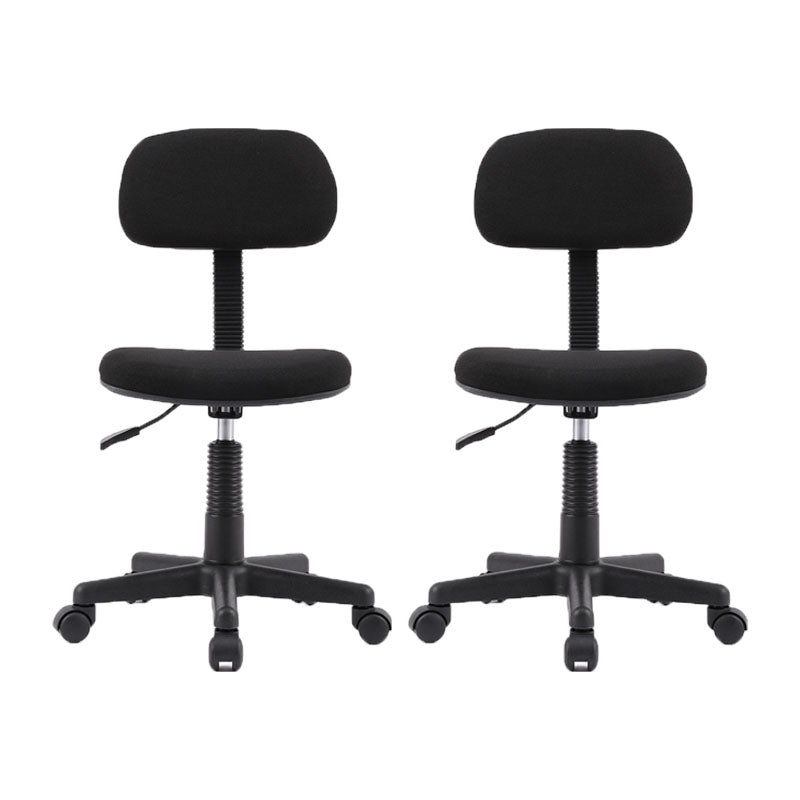 Armless Office Chair Rotatable Nylon Base Task Chair with Wheels