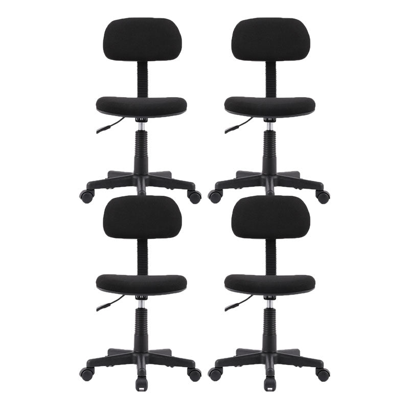 Armless Office Chair Rotatable Nylon Base Task Chair with Wheels