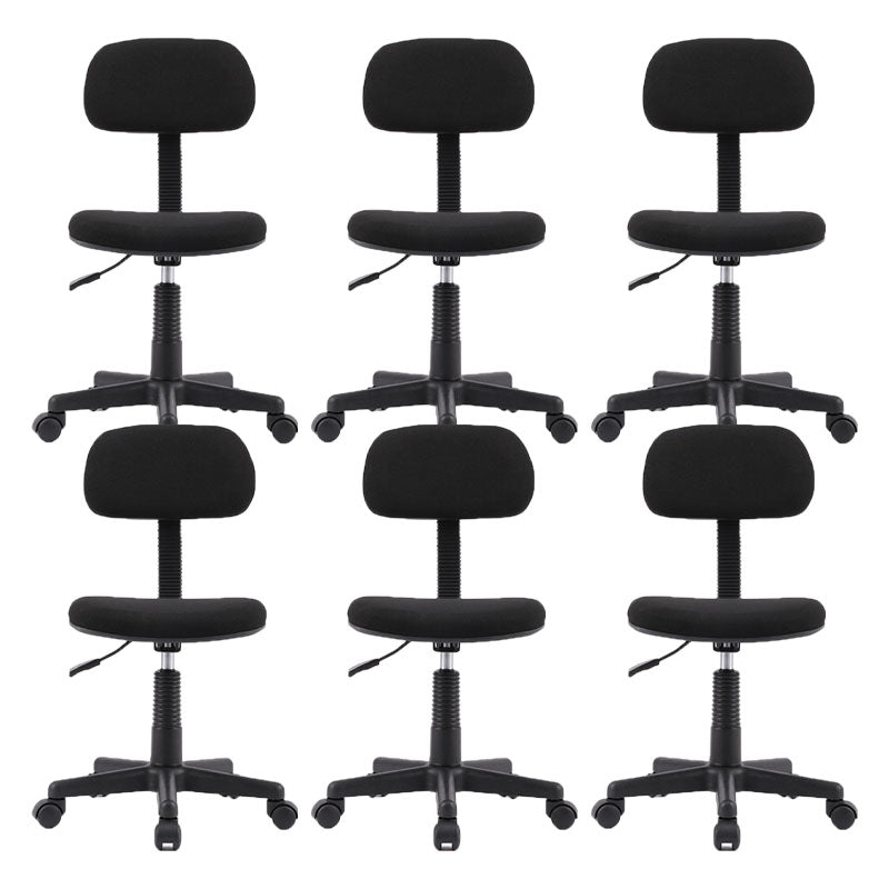 Armless Office Chair Rotatable Nylon Base Task Chair with Wheels