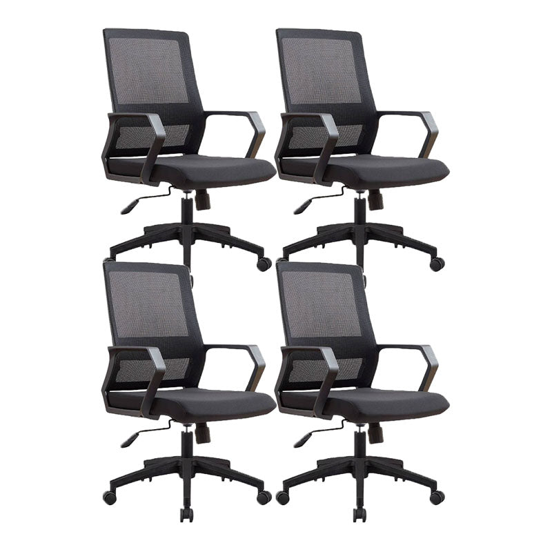 Mid Back Nylon Base Office Chair Rotatable Mesh Task Chair with Wheels