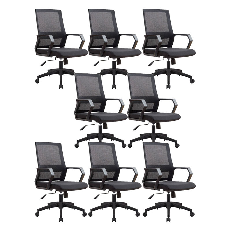 Mid Back Nylon Base Office Chair Rotatable Mesh Task Chair with Wheels