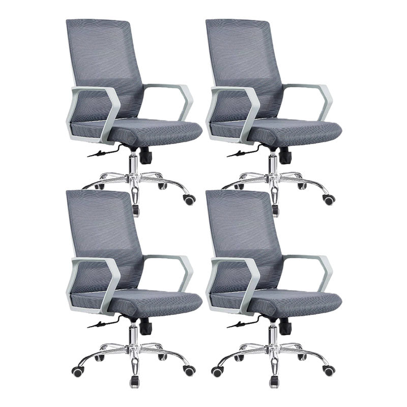 Mid Back Nylon Base Office Chair Rotatable Mesh Task Chair with Wheels