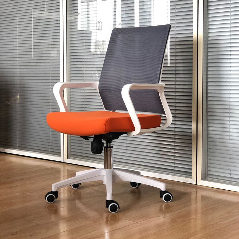 Mid Back Nylon Base Office Chair Rotatable Mesh Task Chair with Wheels