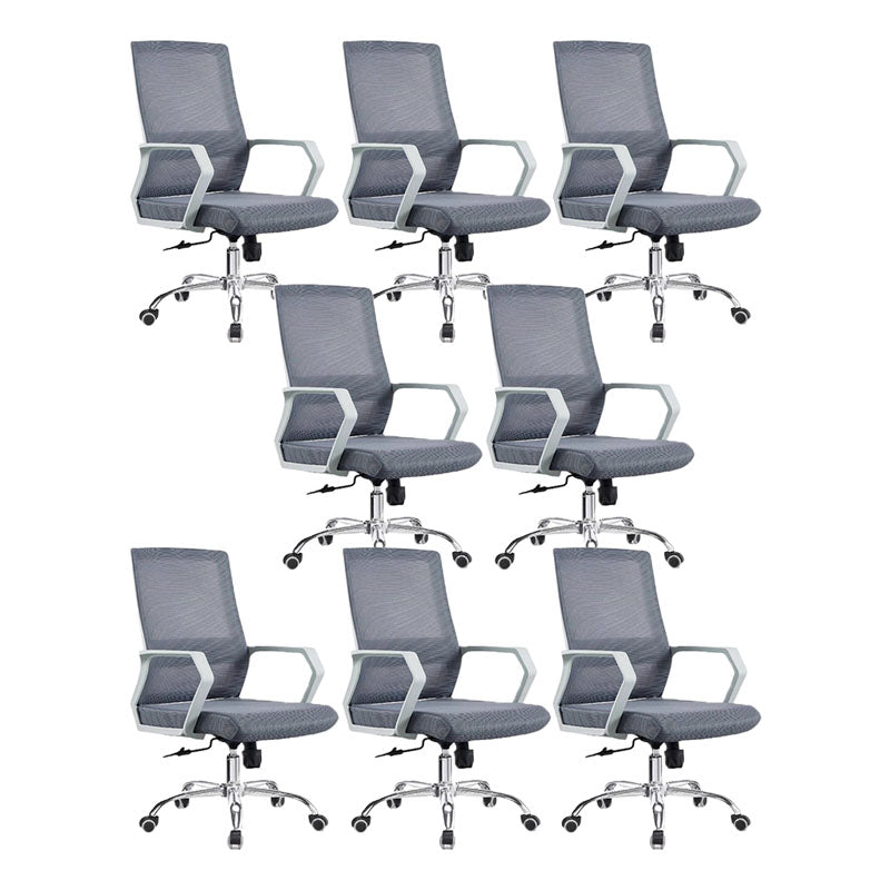 Mid Back Nylon Base Office Chair Rotatable Mesh Task Chair with Wheels