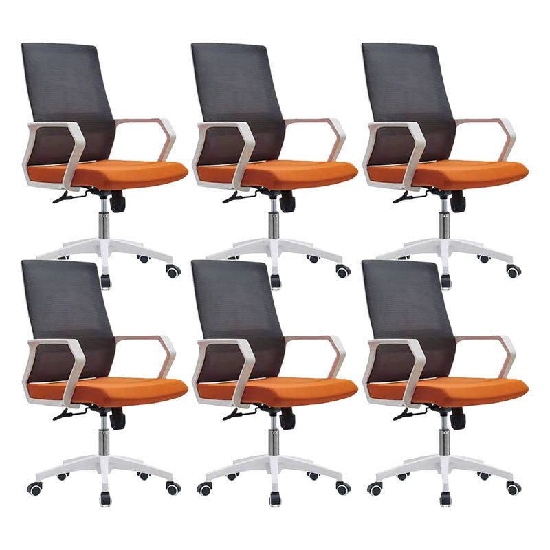 Mid Back Nylon Base Office Chair Rotatable Mesh Task Chair with Wheels