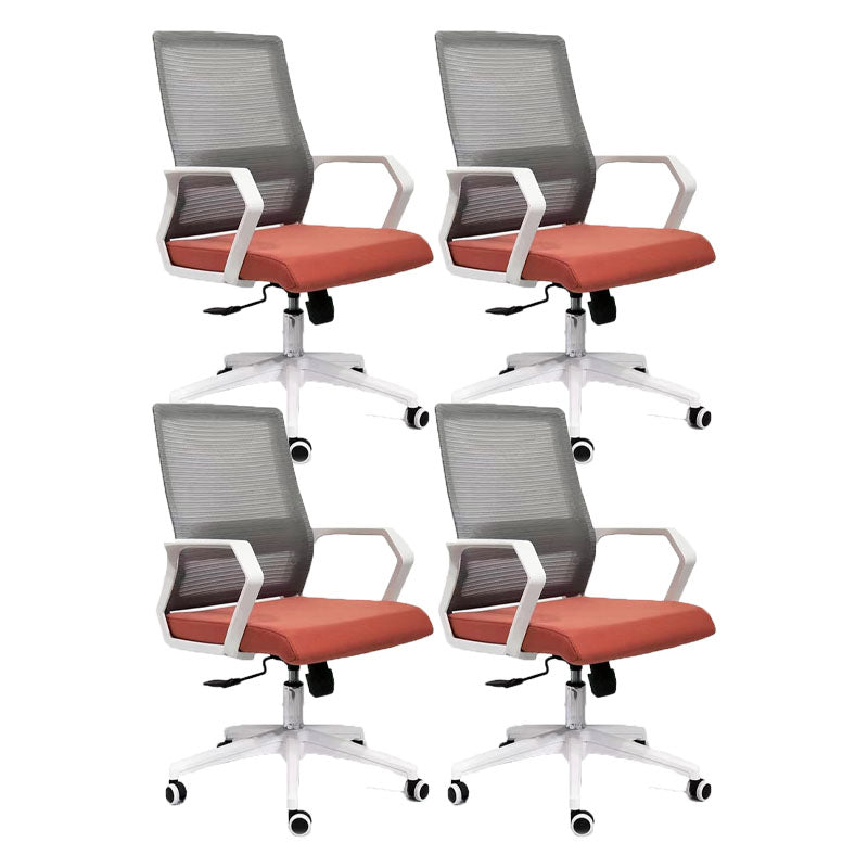 Mid Back Nylon Base Office Chair Rotatable Mesh Task Chair with Wheels