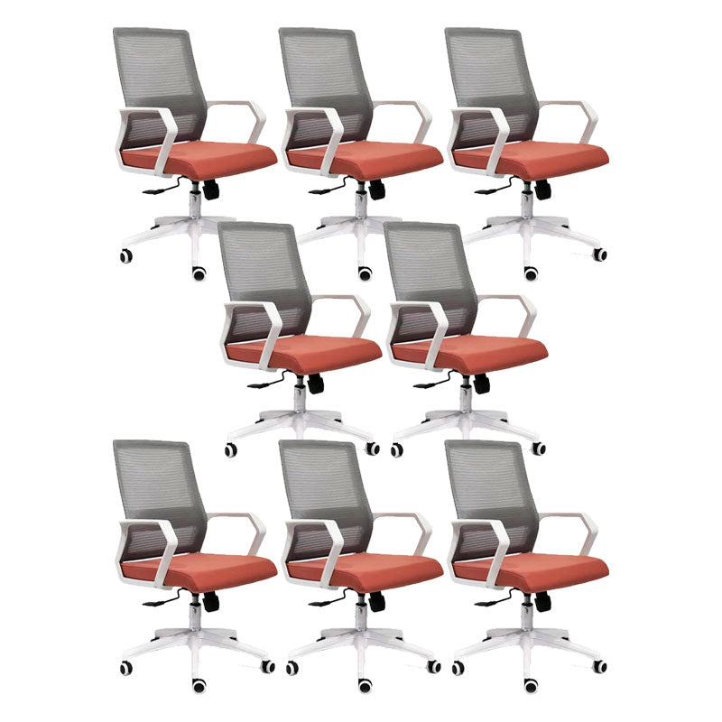 Mid Back Nylon Base Office Chair Rotatable Mesh Task Chair with Wheels