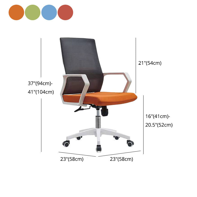 Mid Back Nylon Base Office Chair Rotatable Mesh Task Chair with Wheels