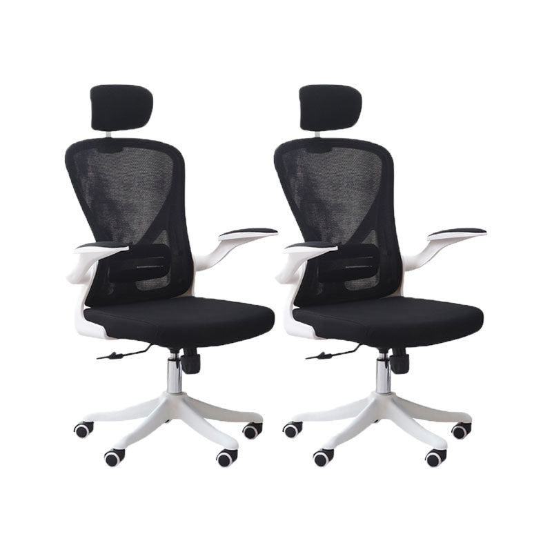 High Back Office Chair Adjustable Arm Mesh Task Chair with Nylon Base