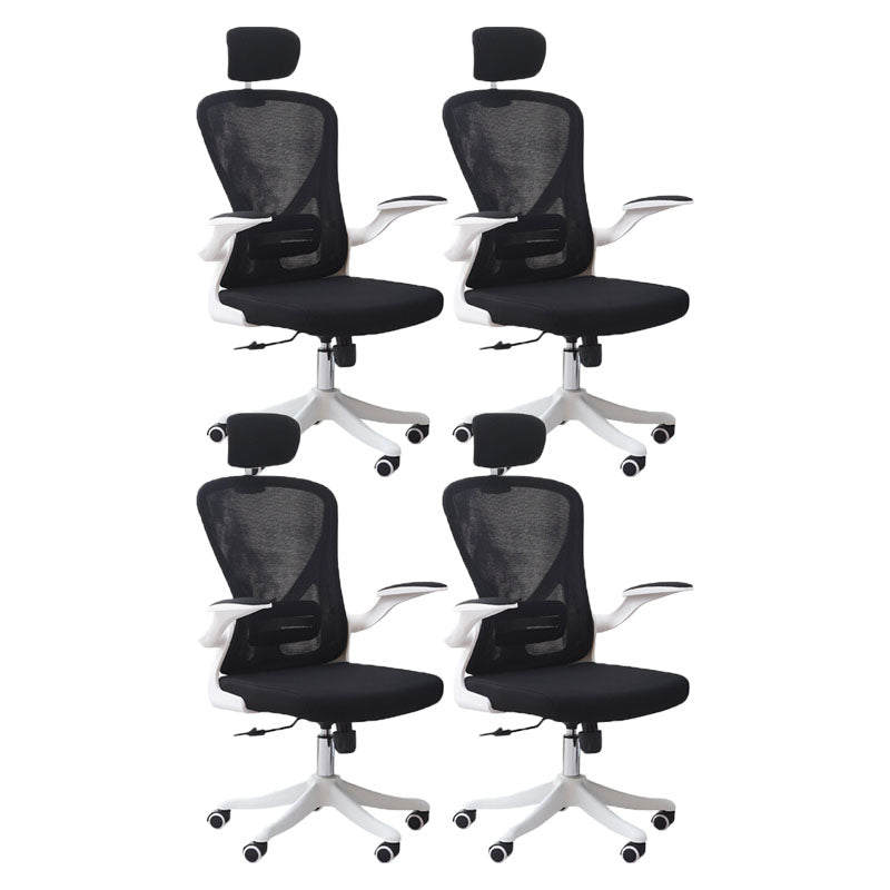 High Back Office Chair Adjustable Arm Mesh Task Chair with Nylon Base