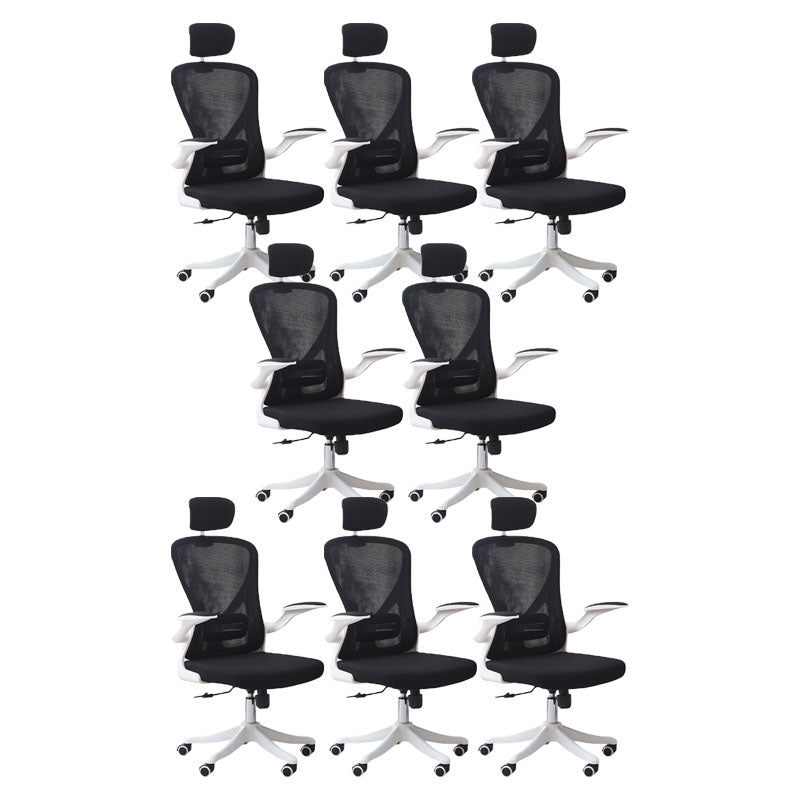 High Back Office Chair Adjustable Arm Mesh Task Chair with Nylon Base